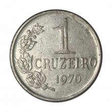 Moeda V-318 1 Cruzeiro 1970 MBC Níquel Ø29mm 10gr.