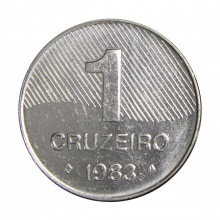 Moeda V-346 1 Cruzeiro 1983 FC Cana de Açúcar Aço Inoxidável Ø20mm 3,23gr.