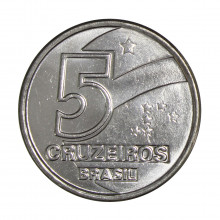 Moeda V-416 5 Cruzeiros 1992 FC Salineiro Aço Inoxidável Ø21,5mm 3,4gr.