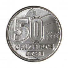 Moeda V-422 50 Cruzeiros 1992 FC Aço Inoxidável Ø23,5mm 4,09gr.
