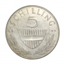 KM#2889 5 Schilling 1960 MBC+ Áustria Europa