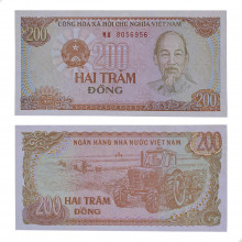 P#100 200 Dong 1987 FE Vietnã Ásia