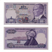 P#196b 1000 Lira 1988 FE Turquia Ásia