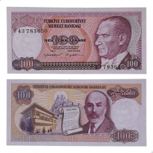 P#194b 100 Lira 1984 FE Turquia Ásia