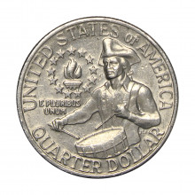 Km#204 Quarter Dollar 1976 MBC Estados Unidos América Bicentenário da Independência