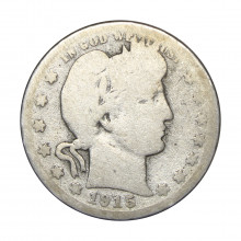 KM#114 Quarter Dollar 1915 BC Estados Unidos América Barber Quarter