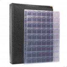 Álbum Fichário 10 Folhas para 630 Moedas 32x24 Ziper Cobra GG