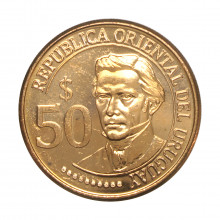 Km#139 50 Pesos Uruguaios 2011 FC Uruguai América Bicentenário da Independência