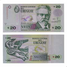 P#86b 20 Pesos Uruguaios 2011 FE Uruguai América