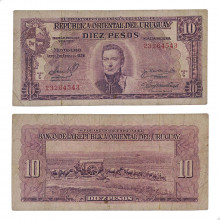 P#37c.2 10 Pesos 1939 BC Uruguai América