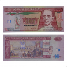 P#117 10 Quetzales 2008 FE Guatemala América