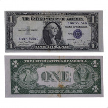 P#416D1 1 Dollar 1935 D MBC/SOB Estados Unidos América Carimbo Azul C/ Mancha