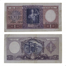 P#260b 1 Peso 1952 MBC Argentina América Independência Econômica