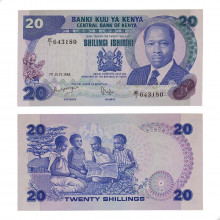 P#21c 20 Shillings 1984 SOB/FE Quênia África