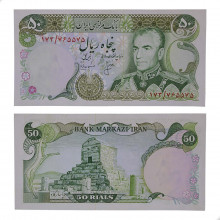 P#101c 50 Rials 1974 SOB/FE Irã Ásia