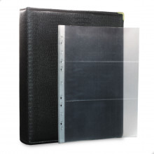 Álbum Fichário 10 Folhas PP para Cédulas 3 Espaços 32x24 Ziper Cobra Fosco GG