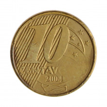 10 Centavos 2004 MBC Batida Fraca