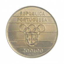 Km#662 200 Escudos 1992 SOB Portugal Europa XXV Jogos Olímpicos em Barcelona