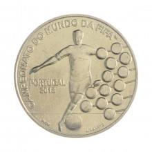 Km#888 2½ Euro 2018 FC Portugal Europa Copa do Mundo Fifa Rússia 2018 Cupro níquel 28(mm) 10(gr)