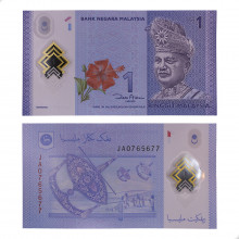 Cédula P#51a 1 Ringgit 2011 Polímero Malásia Ásia FE