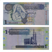 P#68b 1 Dinar 2004 FE Líbia África