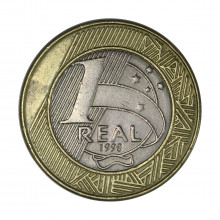 Moeda V-571 1 Real 1998 MBC+  Bimetálico Ø27mm 7,8gr.