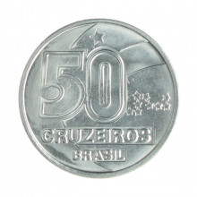 Moeda V-421 50 Cruzeiros 1991 FC Aço Inoxidável Ø23,5mm 4,78gr.
