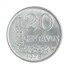Moeda V-309 20 Centavos 1978 SOB Aço Inox Ø25mm 5,7gr.