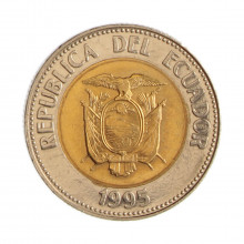 Km#96 100 Sucres 1995 MBC+ Equador  América  Bimetálico 19.45(mm) 3.55(gr)