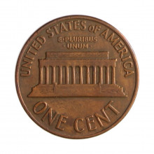 Km#201 1 Cent 1959 D MBC+ Estados Unidos América Lincoln Memorial Bronze 19(mm) 3.11(gr)