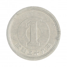 Km#74 1 Yen 1964 BC Japão Ásia Alumínio 20(mm) 1(gr)