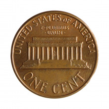 Km#201 1 Cent 1975 MBC Estados Unidos  América  Lincoln Memorial  Bronze 19(mm) 3.11(gr)