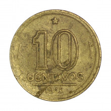 V-181 10 Centavos 1945 BC/MBC Com Sigla Escassa