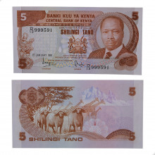P# 19a 5 Shillings 1981 FE Quênia  África