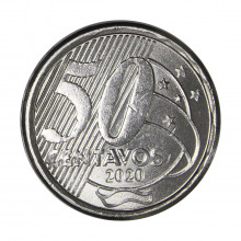Moeda V-565 50 Centavos 2020 FC  Aço Inoxidável Ø23mm 7,8gr.
