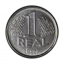 Moeda V-454 1 Real 1994 MBC+ Aço Inoxidável Ø24mm 4,3gr.