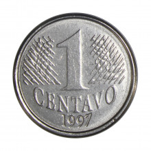 Moeda V-441 1 Centavo 1997 MBC+ Aço Inoxidável Ø20mm 3gr.