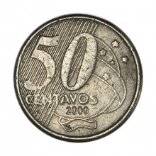Moeda V-546 50 Centavos 2000 MBC Cupro-Níquel Ø23mm 9,25gr.