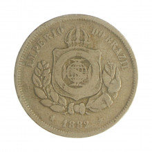 Moeda V-012A 100 Réis 1882  MBC  Cupro Níquel  Ø27mm 10gr.