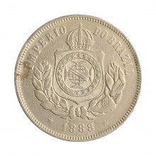Moeda V-034 200 Réis 1888 MBC+ Cupro Níquel C/ Sinais de Limpeza Ø32mm 15gr.