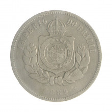 Moeda V-035 200 Réis 1889 BC/MBC Cupro Níquel Ø32mm 15gr.