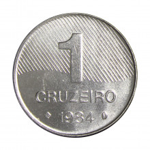 Moeda V-347 1 Cruzeiro 1984 FC Cana de Açúcar Aço Inoxidável Ø20mm 3,23gr.