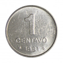 Moeda V-339 1 Centavo 1981 SOB/FC Soja Aço Inoxidável Ø14mm 1,6gr. *