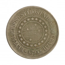 Moeda V-048 200 Réis 1895 MBC  Cupro Níquel Ø32mm 15gr.
