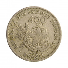 Moeda V-056 400 Réis MBC MCMI (1901) Cupro Níquel Ø30mm 12gr.