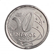 Moeda v-569 50 Centavos 2024 FC Aço Inoxidável Ø23mm 7,8gr.