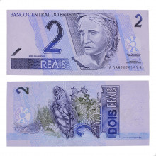 Cédula C-255 2 Reais 2001 SOB/FE - Pedro S. Malan / Armínio Fraga Neto (2ª chancela)