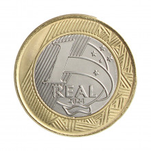 Moeda V-595 1 Real 2024  FC Bimetálico  Ø27mm 7gr.
