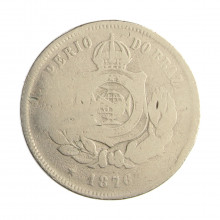 Moeda V-019 200 Réis 1876  UTG  Data Difícil Cupro Níquel  Ø32mm 15gr.