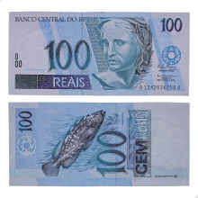 Cédula C-327 100 Reais 1994 C/ Mancha MBC/SOB - Rubens Ricúpero / Pedro S. Malan